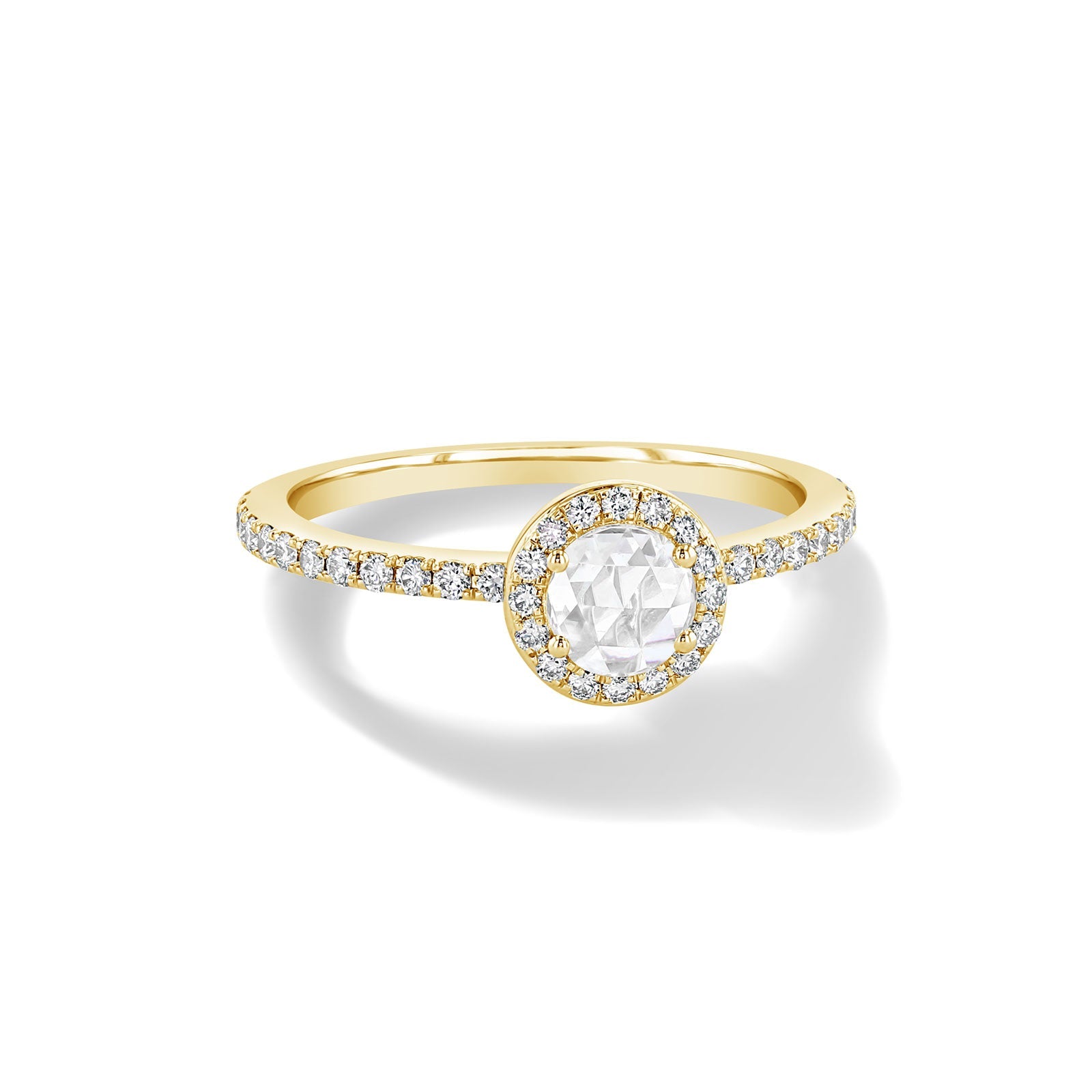 Image of 64facets rose cut diamond solitaire ring